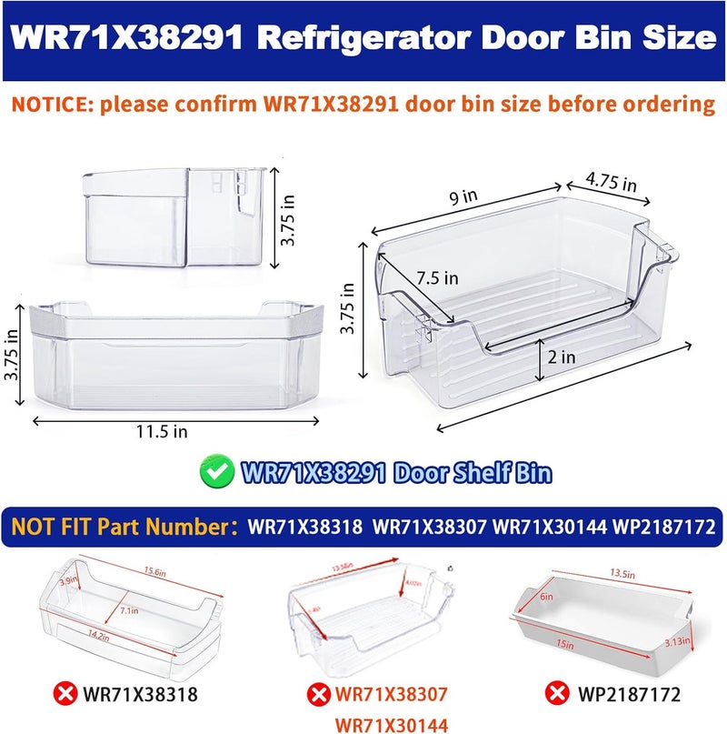 iouxvt WR71X38291 Refrigerator Door Shelf Bin Compatible with GE GFE24JSKGFSS GYE18JSLKFSS GWE19JSLGFSS, WR71X38291 Refrigerator Shelf Door Module Replace WR71X25043 AP7186348 - Image 2